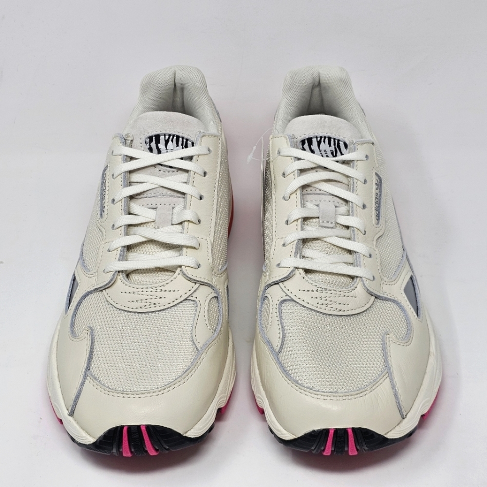 adidas Falcon Sneakers Off White Leopard Print Orange Womens Size 11 NEW - Picture 2 of 14